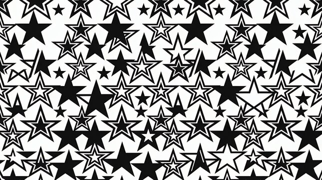 Geometric Monochromatic Five Pointed Star Seamless Pattern Abstract Texture star pentagram pattern seamless black and white monochrome geometric stars abstract texture tile background backdrop