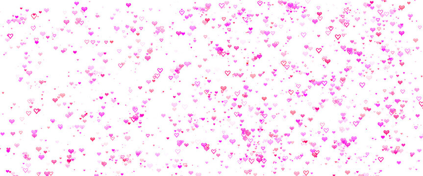 Seamless Pink Heart Pattern, Valentine Doodle Background