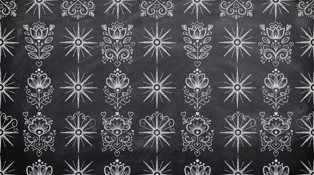 monochrome chalkboard mandala grid pattern. jpg