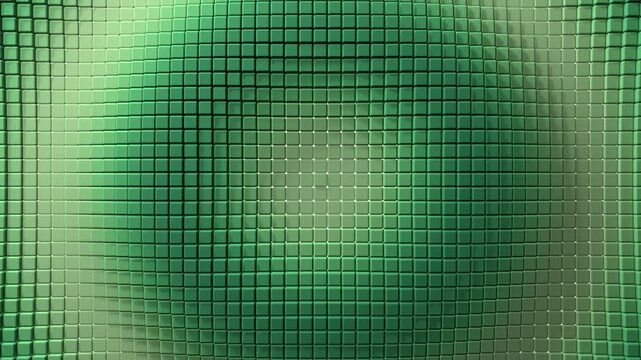 Green Gradient Cube Mosaic Top-Down Seamless Loop 3D Animation 4K