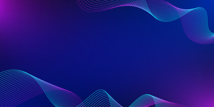 Abstract colorful wavy line background with glowing particle wave light and line. Design for futuristic design and music cover art.