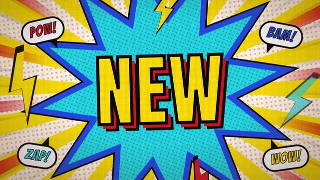 Comic Pop Art NEW Text Explosion with Speech Bubbles 4K