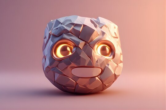 Low-Poly Monkey Face