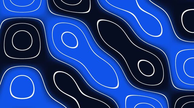 Abstract futuristic blue and black background with morphing shapes and glowing neon lines