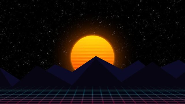 Retro-style text effect and background animations featuring vintage typography, neon gradients, glowing elements, and smooth looping motion inspired by 80s aesthetics. Ideal for intros, titles, social