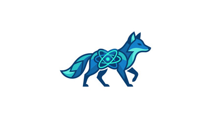 Fototapeta premium Blue Wolf with Celtic Knotwork Design.