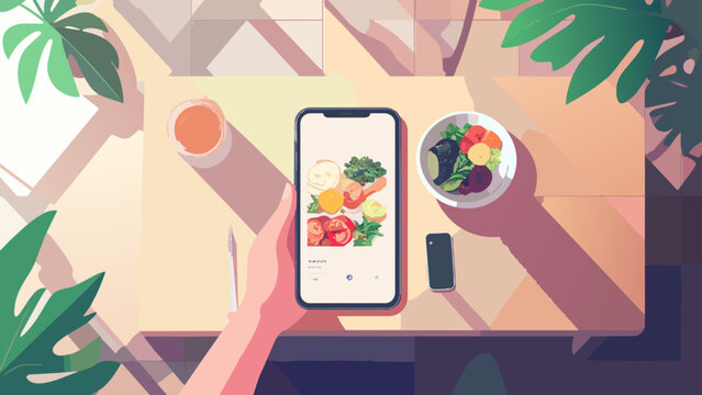 スマートフォンの健康管理アプリで食事を記録_1920x1080px