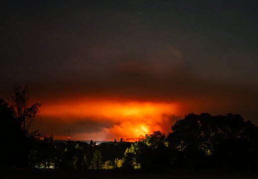 dangerous huge forest fire because of extreme weather change.