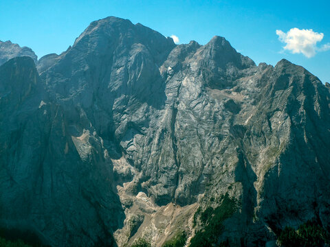 marmolada glacier melting in summer season