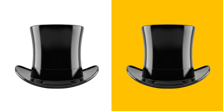 Classic black top hat for magic performance or formal occasion transparent png