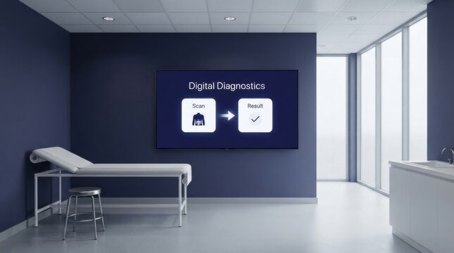 Digital Diagnostics Scan to Result Flow on Medical Room Display