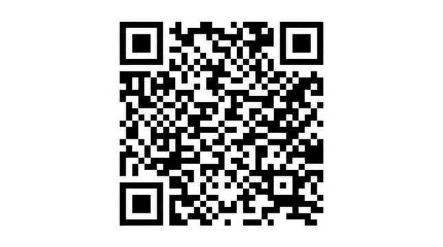 A black and white rectangular qr code isolated on a plain white background