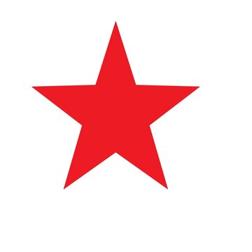 red star on white background