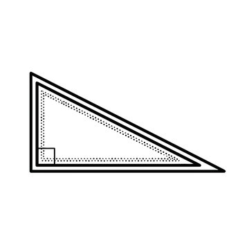 Right triangle with dotted lines and right angle symbol