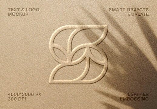 Leather Embossing Logo Mockup For Branding And Packaging Design