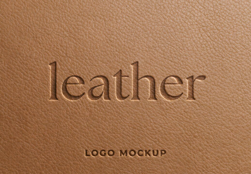 Leather Pressed Logo Mockup For Branding And Packaging Design