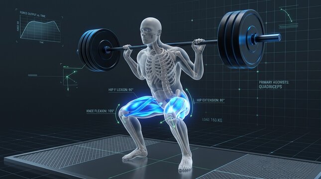 Biomechanical Analysis of Human Skeleton Performing Heavy Barbell Squat