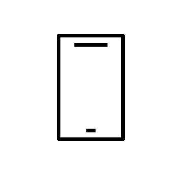 Black-and-white vector icon of a touchscreen phone