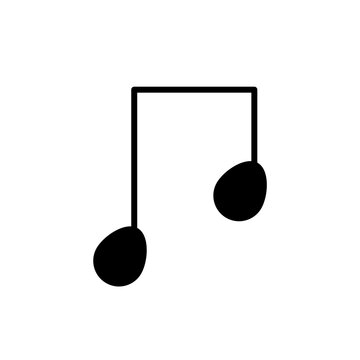 Black-and-white vector icon of a musical note