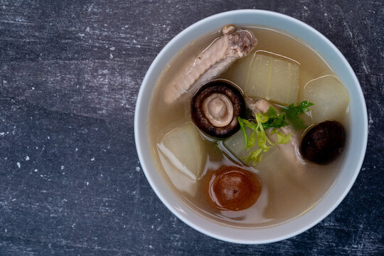 Chicken Soup with Pickled Lime and Winter Melon.