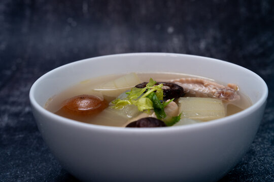 Chicken Soup with Pickled Lime and Winter Melon.