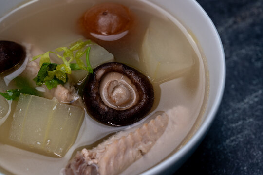 Chicken Soup with Pickled Lime and Winter Melon.