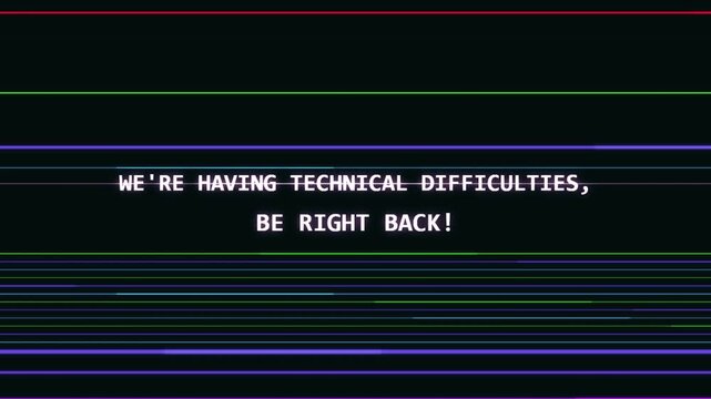 Vintage VHS Screen with Technical Difficulties Message
