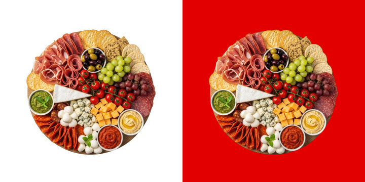 Delicious Charcuterie Board with Assorted Cheeses Meats and Fresh Vegetables transparent png