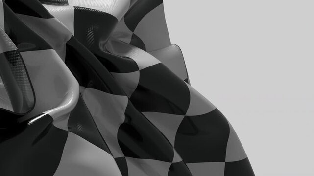 Dynamic fabric movement represents winning success and competitive spirit on plain background.