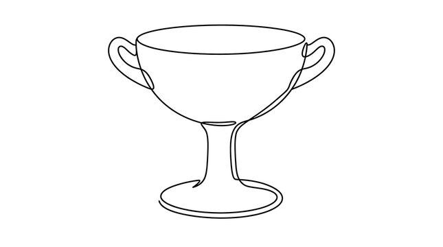 Continuous line drawing of a trophy cup prize minimalist art