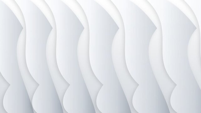 Abstract white background with layered vertical wave patterns and soft shadows