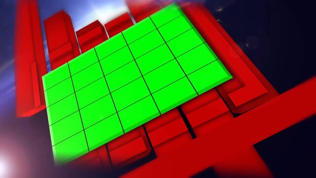 3D News Broadcast Opener with Rotating Globe Connection Background and Green Screen Screen Frame