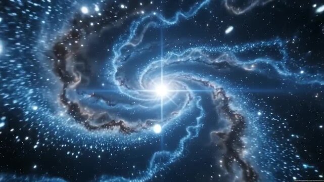 Stunning spiral galaxy with bright center and swirling blue stars