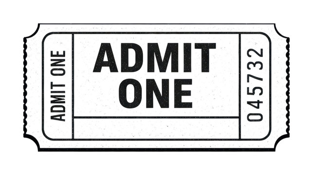 PNG Vintage admit one ticket illustration.