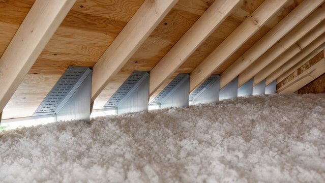 Attic ventilation baffles preserving airflow above deep insulation, ideal for winter roof performance, moisture control and energy upgrades