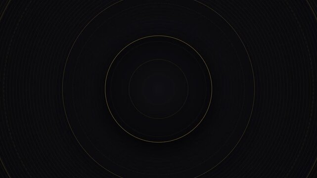 Minimalist abstract background with thin golden concentric circle lines