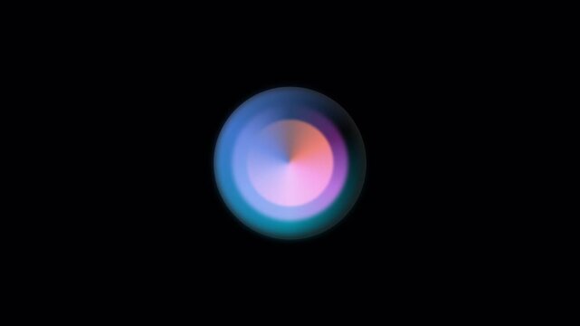 A glowing gradient sphere centered against a solid deep black background