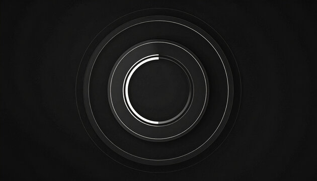 Abstract dark background with concentric circles and glowing white line representing loading or progress indicator