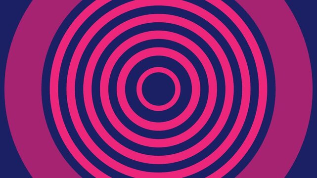 Vibrant pink and dark blue concentric circles forming an abstract pattern