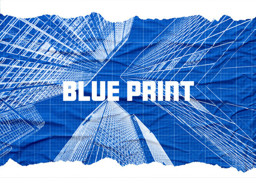 Blue Print Photo Effect