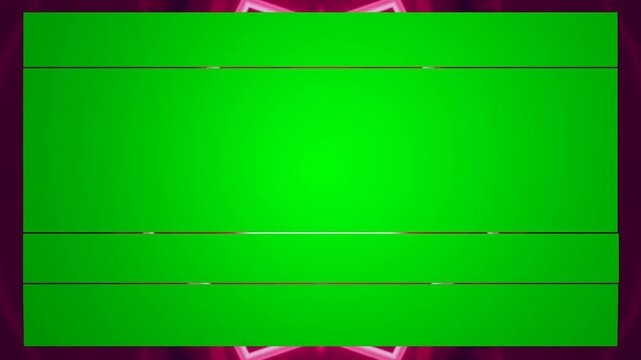 3D Folding Green Screen Horizontal Panel Loop with Pink Glowing Neon Kaleidoscope Background