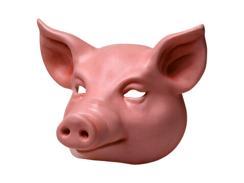 Pink pig mask isolated on transparent or white background, png