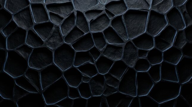 Black organic cell texture with Voronoi pattern.