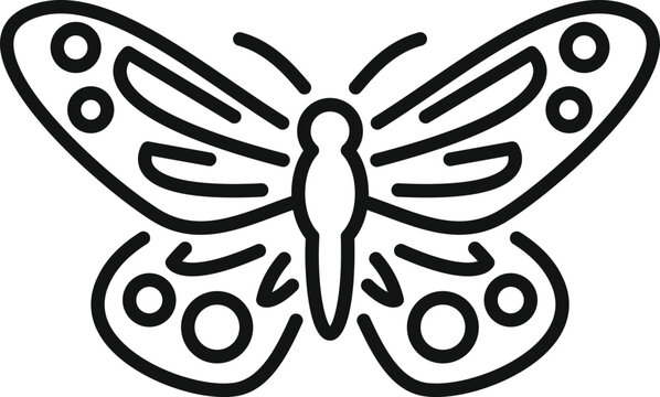 Butterfly drawing a simple line art icon representing nature and insects