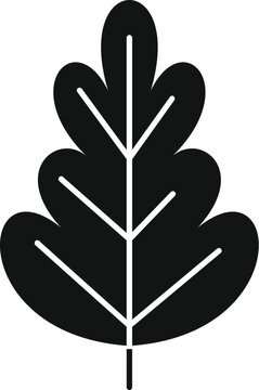 Leaf silhouette icon representing nature, environment, and botany on a white background