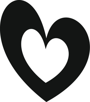 Abstract graphic icon illustrating love and romance in a minimalist style