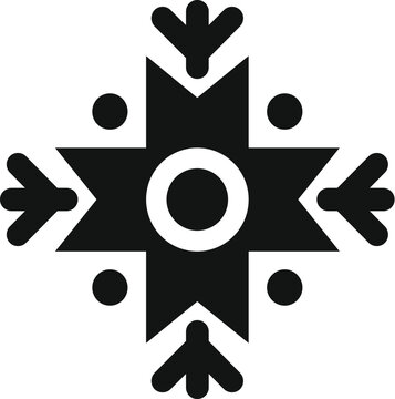 Abstract snowflake symbol representing winter, cold, holidays, and christmas season