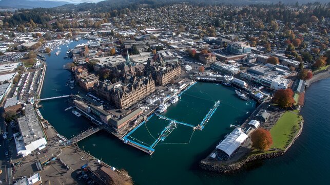 celebrating a seafood festival along a picturesque waterfront, local traditions, vibrant food culture, detailed event scene