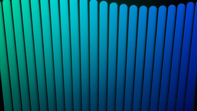 Vibrant gradient of vertical blue and green light bars in abstract pattern