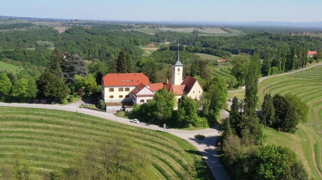 Landscape with vineyards around the village of Jeruzalem, Ljutomer - Jeruzalem is a small settlement in the eastern part of the Slovene Hills (Slovenske gorice) in northeastern Slovenia.